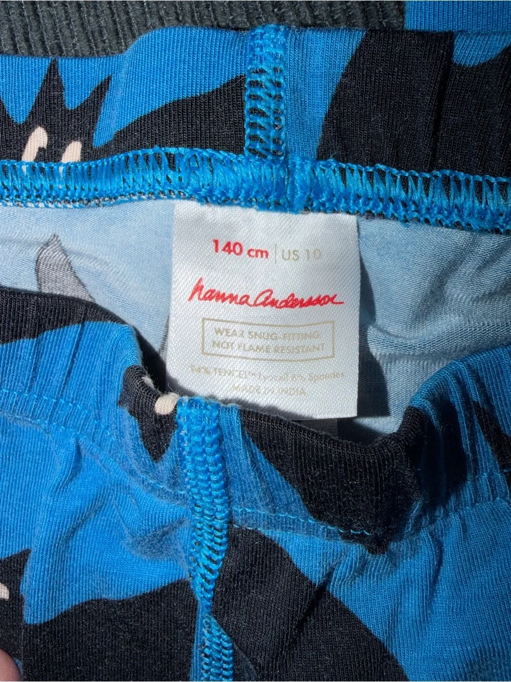 Hanna Andersson Blue Bat Print Kids Pajama Set